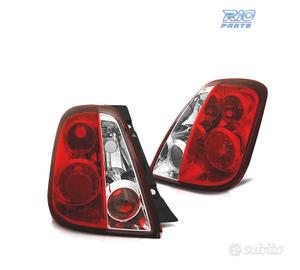 FARI PER FIAT 500 07- ROSSO BIANCO LOOK LEXUS