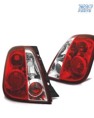 FARI PER FIAT 500 07- ROSSO BIANCO LOOK LEXUS