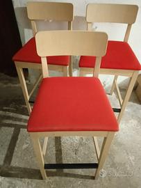 Set di 3 sgabelli alti da cucina o bancone