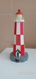 faro legno bianco e rosso 