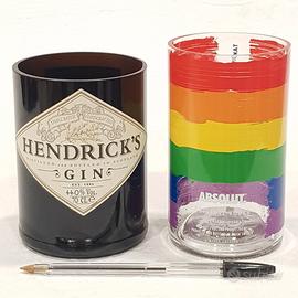 Bicchieri ricavati da bottiglie alcoolici