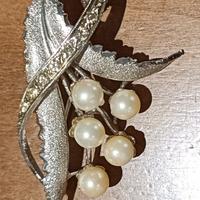 Spilla argento con perle vintage 