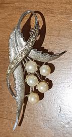 Spilla argento con perle vintage 