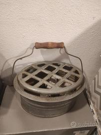 Antico Scaldino Scaldaletto In Latta Anni 70