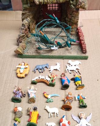 Natività con pastori e luci