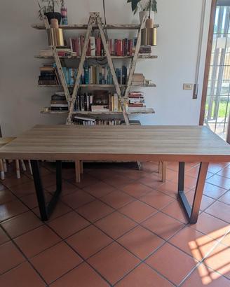 Tavolo da pranzo in MDF gambe metallo 190 x 90