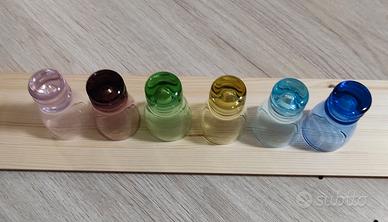 Set 6 bicchierini liquore colorati in vetro