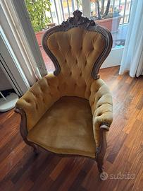 Poltrona velluto anni 50/60