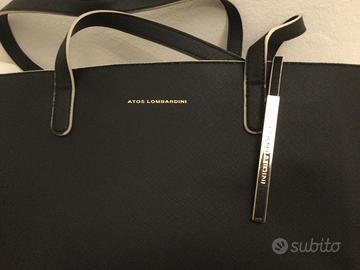 Borsa da donna a spalla bicolore Atos Lombardini