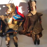 Coppia di pupi siciliani in armatura