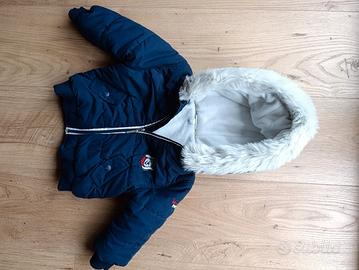 Giubbotto Invernale Neonato Blu Navy con Pelliccia