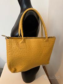 Borsa in pelle giallo senape