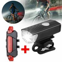 faro led bianco+posteriore rosso ricaribile x bici