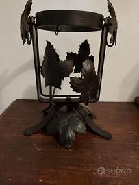 Portabottiglie da tavolo vintage in ferro battuto