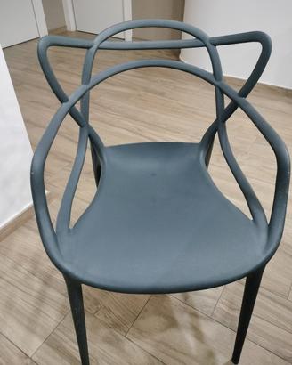 Sedie design cucina soggiorno 6 pezzi grigie 