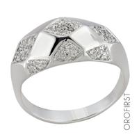 Anello fascia in oro bianco con diamanti 0,55ct