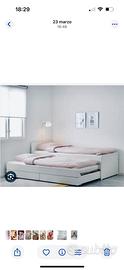 Letto singolo con secondo letto singolo estraibile