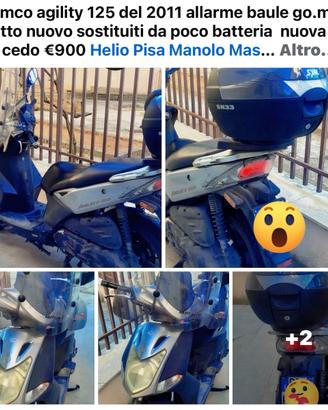 Kimco Agility 125/2011 unipro  gomme batteria bule