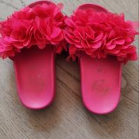 Ciabattine mare/piscina fucsia con fiori Taglia 28