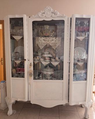 cristalliera antica stile shabby