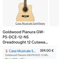 chitarra GOLDWOOD 12corde pickup Fishman davetrina