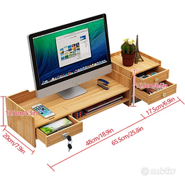 Supporto in legno per monitor da scrivania