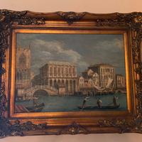 Quadro dipinto a mano con cornice dorata