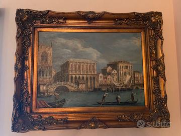 Quadro dipinto a mano con cornice dorata