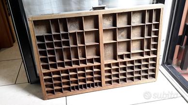 Cassa tipografica in legno modello Rossi
