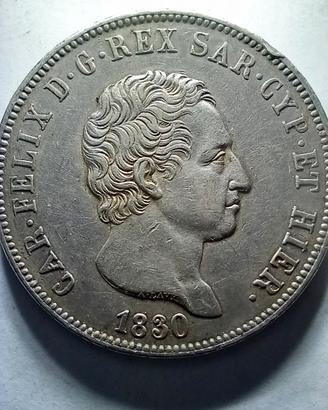 5 LIRE CARLO FELICE 1830 TORINO