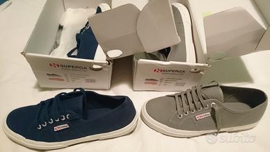 Superga bianche e clearance blu