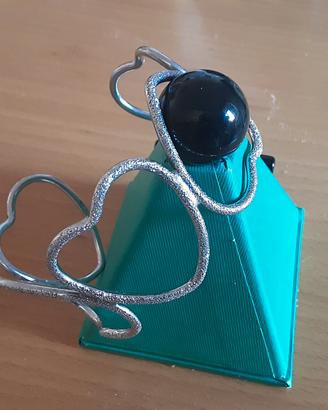 Bracciale rigido argento 800 con cuori