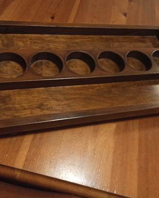 Porta bottiglie e bicchieri in Legno 