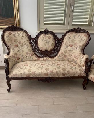 Salotto/Sofa 3 posti epoca vittoriana + 4 poltrone
