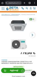 Hisense Cassetta a 4 Vie 12000 BTU NUOVO MAI USATO