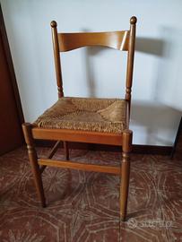 Serie di 6 sedie in legno 