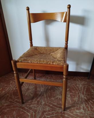 Serie di 6 sedie in legno 