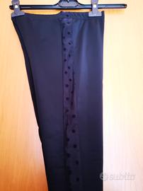 pantacollant neri con striscia laterale pois