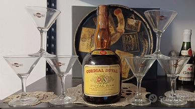 6 CALICI E BOTTIGLIA CORDIAL DUVAL MARTINI ROSSI 