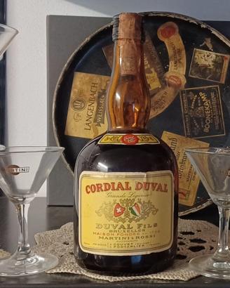 6 CALICI E BOTTIGLIA CORDIAL DUVAL MARTINI ROSSI 