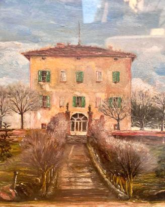 Bambagini dipinto villa toscana con giardino