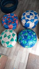 pouf etnici in pelle 