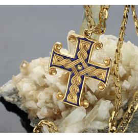 catena e croce in oro 18 kt