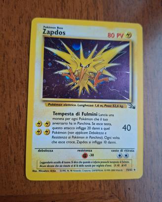 Zapdos 15/62 Fossil Card Pokemon 2000