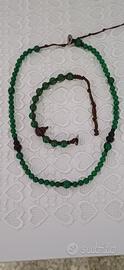 Collana e bracciale in giada verde Tamashii
