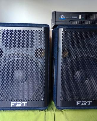 Casse FBT con amplificatore dedicato. DJ set.