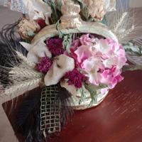 corona di fiori finti e secchi 