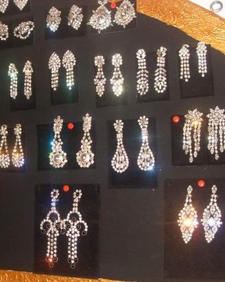 orecchini chandelier cristalli swarovski  anni 70