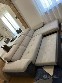 Divano letto angolare nuovo colore grigio