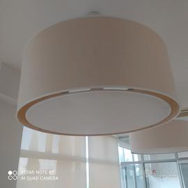 Lampadario tamburo tessuto